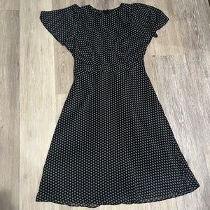 Ann Taylor patterned midi back zip dress